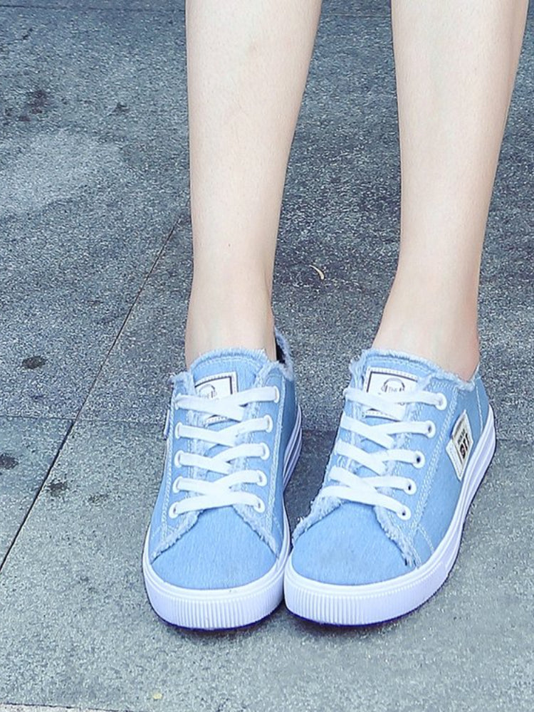 Women's Lace-Up Denim Canvas Sports Shoes