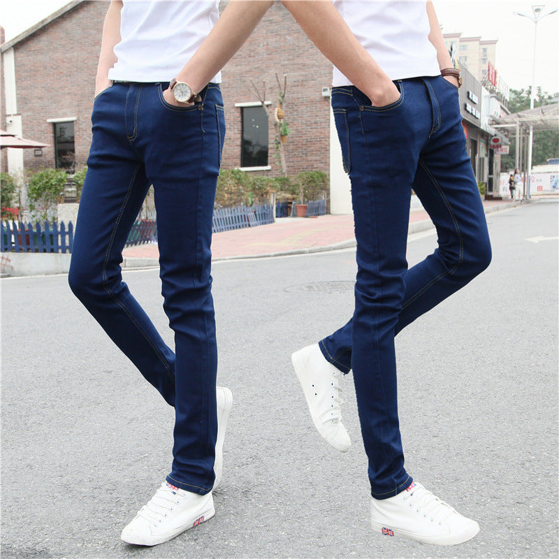 Slim-Fit Light Blue Casual Stretch Jeans for Men