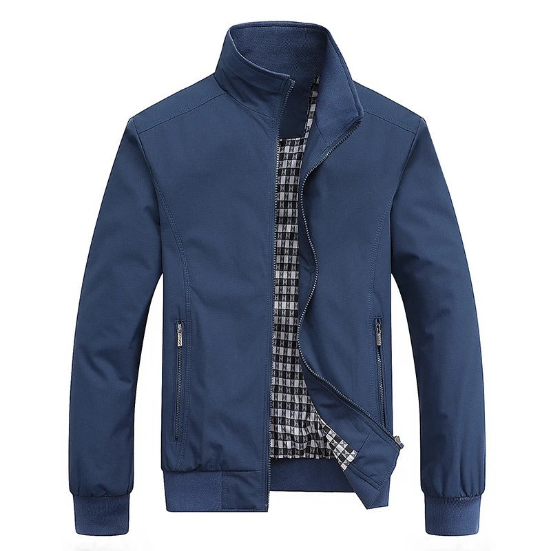 Men's Slim Solid Color Baseball Jersey Jacket