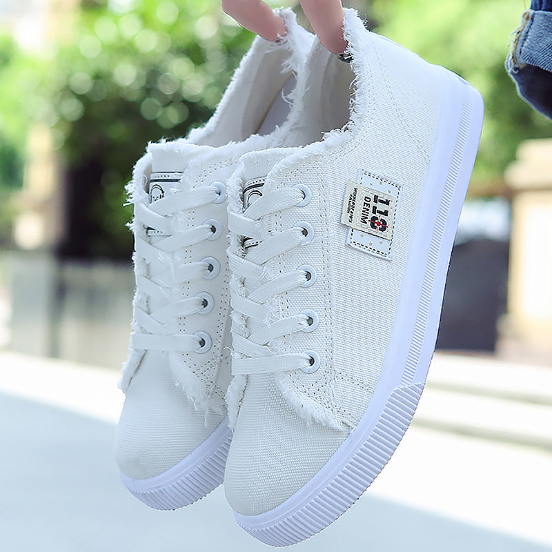 Women's Lace-Up Denim Canvas Sports Shoes