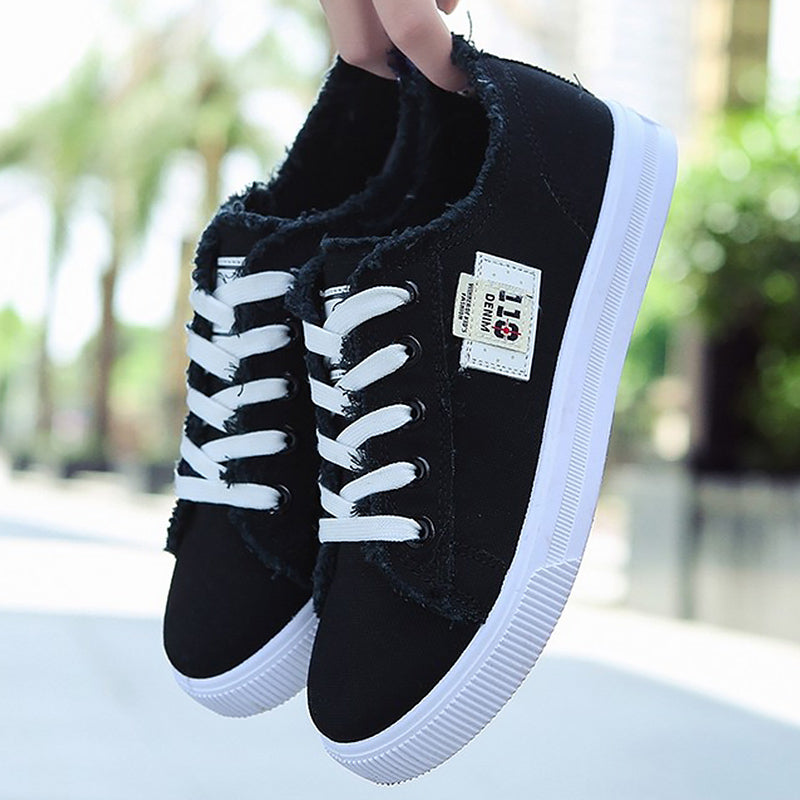 Women's Lace-Up Denim Canvas Sports Shoes