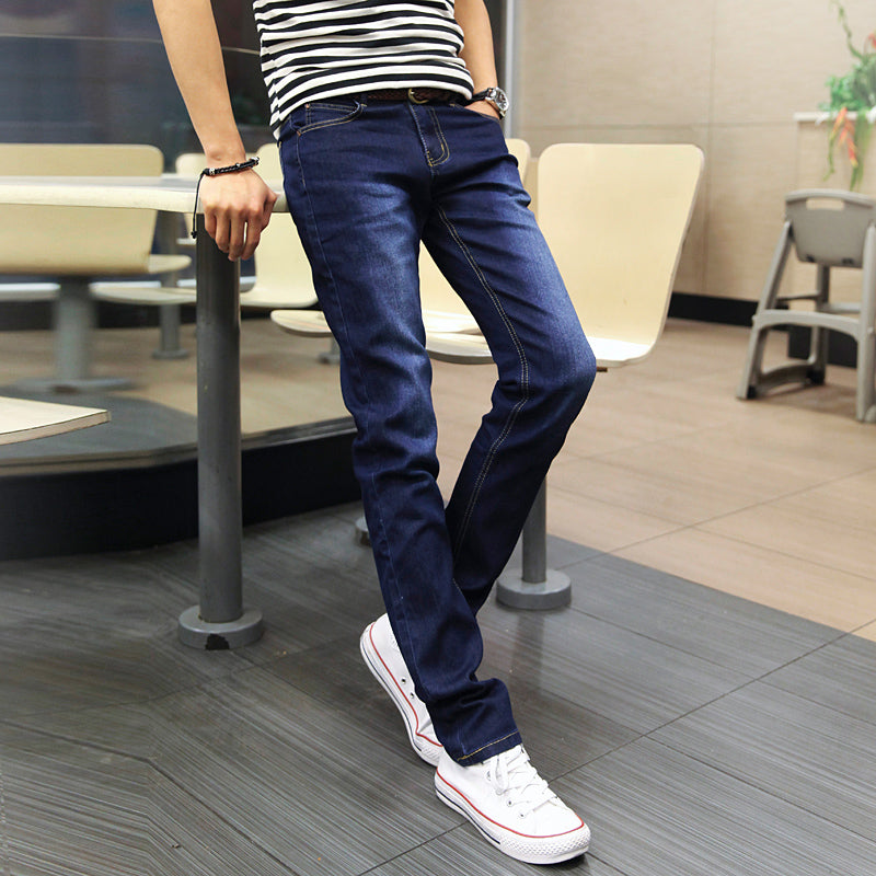 Slim-Fit Light Blue Casual Stretch Jeans for Men