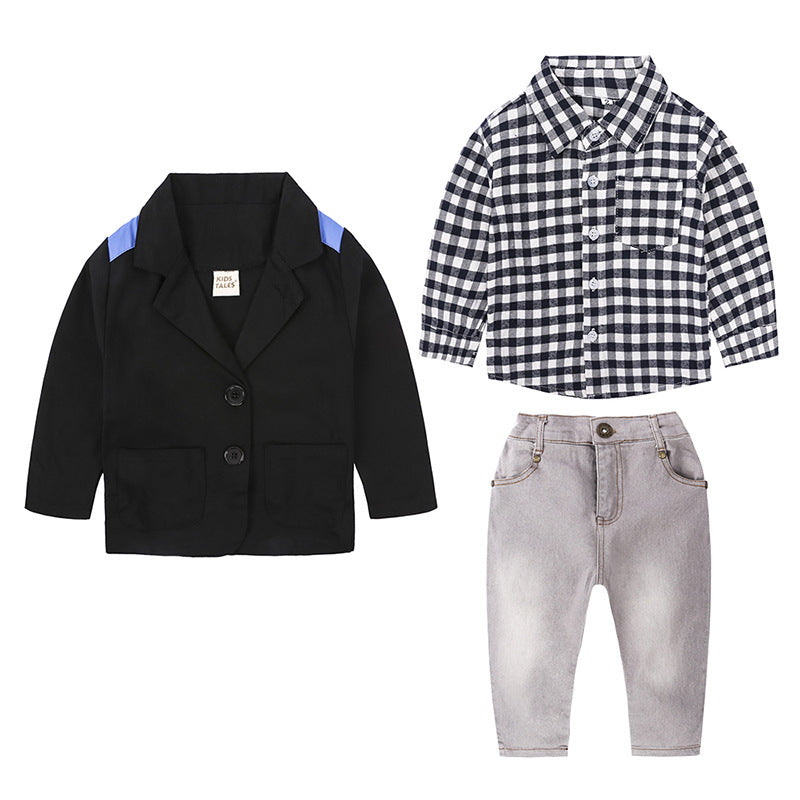 Boys' Suit Jacket with Jeans and Belt Set