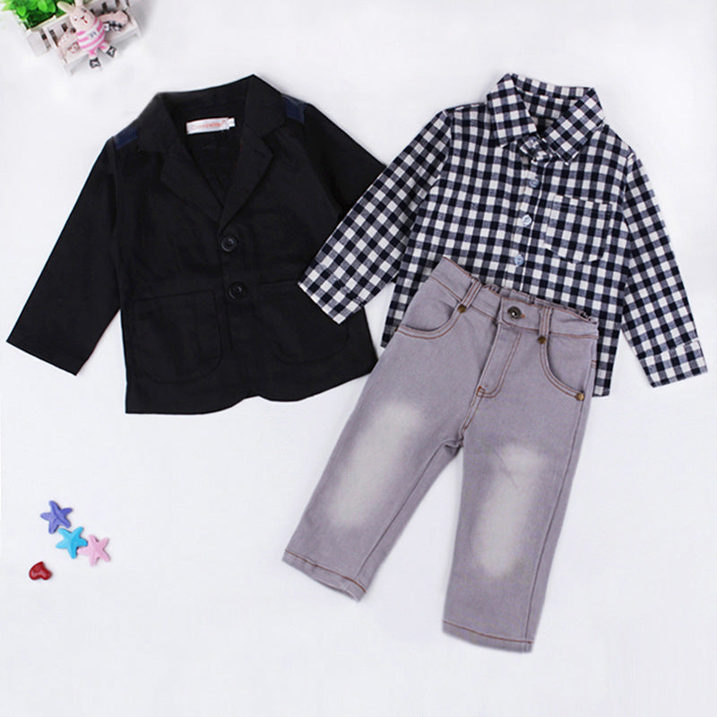 Boys' Suit Jacket with Jeans and Belt Set