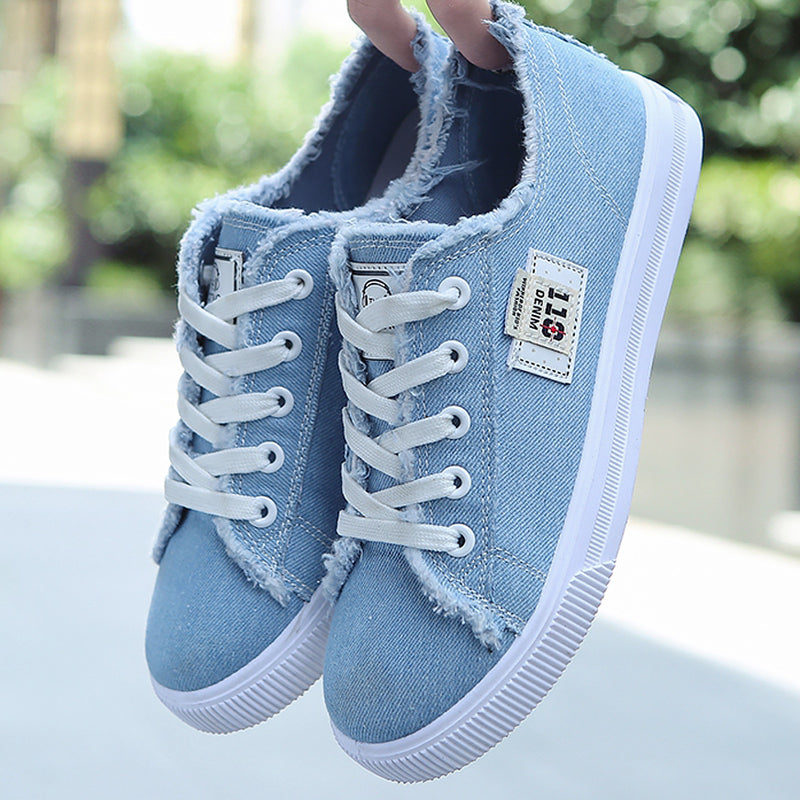 Women's Lace-Up Denim Canvas Sports Shoes
