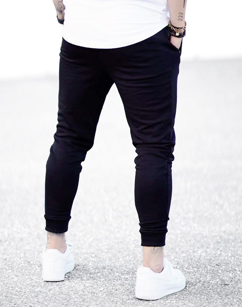 Men's Solid Color Gym Pants for Training and Running