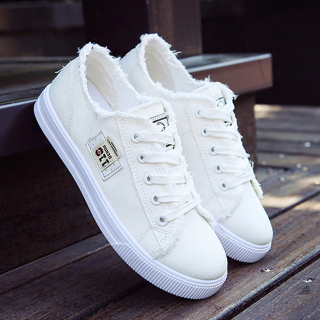 Women's Lace-Up Denim Canvas Sports Shoes