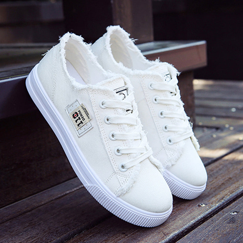 Women's Lace-Up Denim Canvas Sports Shoes